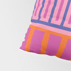 Colorful and Bold Block Stripe Pattern in Pink Orange Blue Green Pillow Sham Gallery Image 4