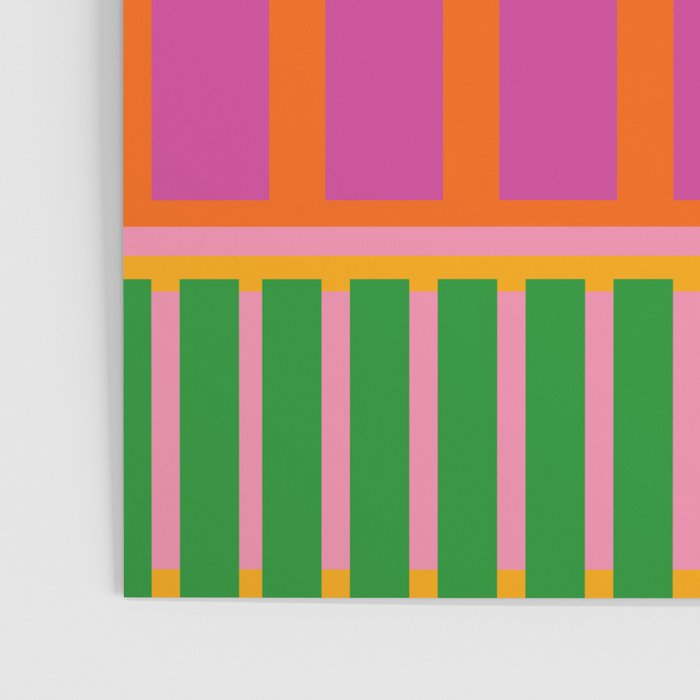 Colorful and Bold Block Stripe Pattern in Pink Orange Blue Green Poster Gallery Image 3
