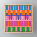 Colorful and Bold Block Stripe Pattern in Pink Orange Blue Green Mini Art Print Gallery Image 1
