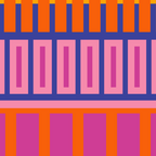 Colorful and Bold Block Stripe Pattern in Pink Orange Blue Green Coffee Mug Gallery Image 2