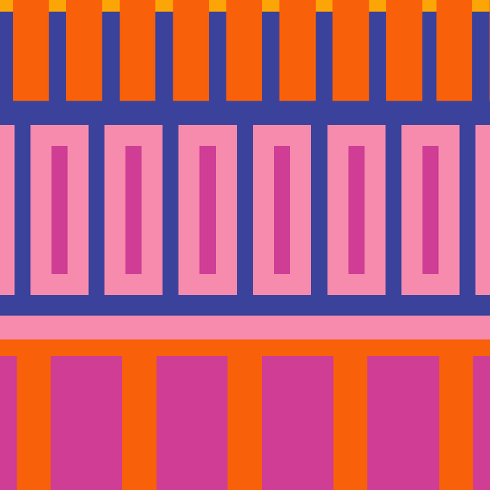 Colorful and Bold Block Stripe Pattern in Pink Orange Blue Green Coffee Mug Gallery Image 2