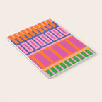 Colorful and Bold Block Stripe Pattern in Pink Orange Blue Green Notebook Gallery Image 3