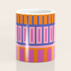 Colorful and Bold Block Stripe Pattern in Pink Orange Blue Green Coffee Mug Gallery Image 4