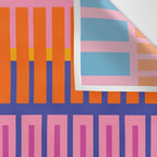Colorful and Bold Block Stripe Pattern in Pink Orange Blue Green Wall Tapestry Gallery Image 3
