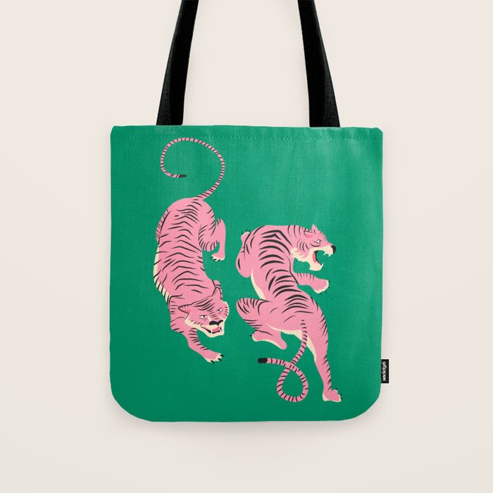 The Chase: Pink Tiger Edition Tote Bag Gallery Image 1