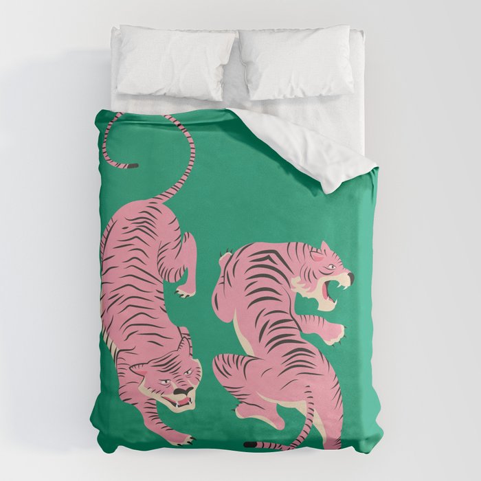 The Chase: Pink Tiger Edition Duvet Cover Gallery Image 6