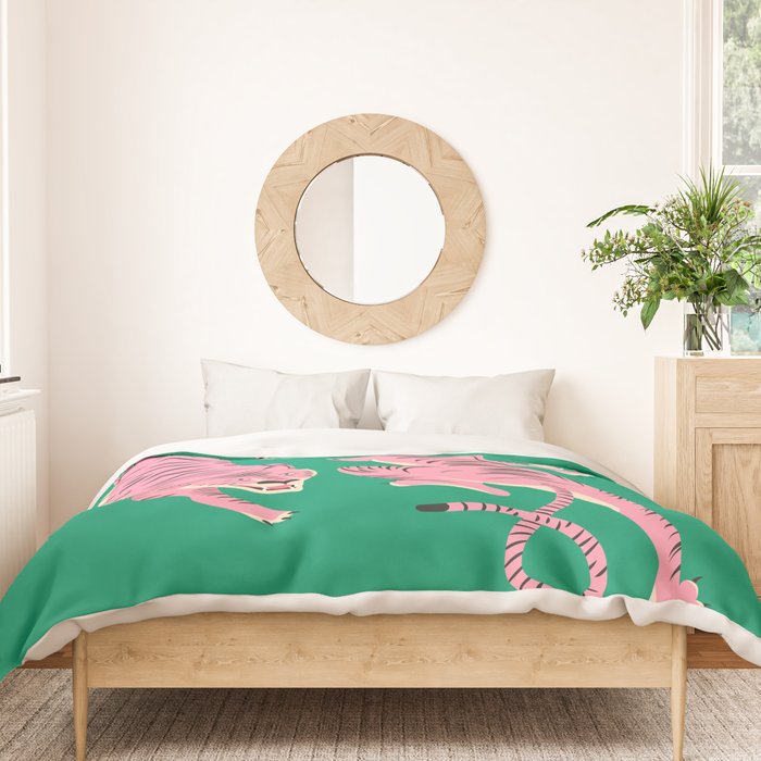 The Chase: Pink Tiger Edition Duvet Cover Gallery Image 3