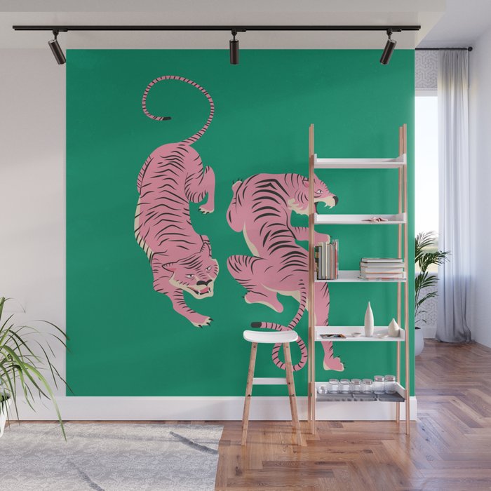 The Chase: Pink Tiger Edition Wall Mural Gallery Image 1
