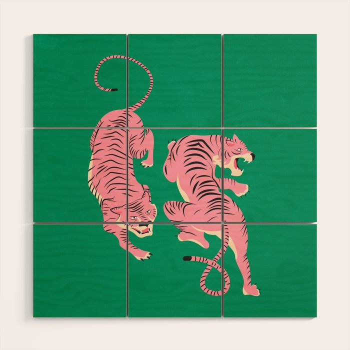 The Chase: Pink Tiger Edition Wood Wall Art Gallery Image 1