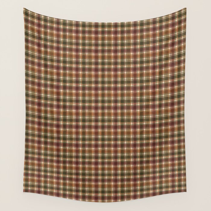 Cozy Vintage Plaid Wall Tapestry Gallery Image 1