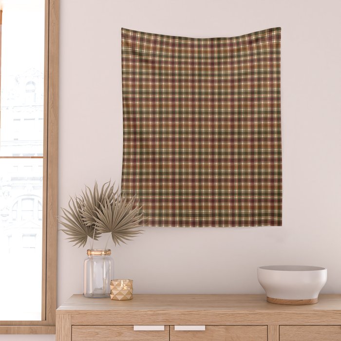Cozy Vintage Plaid Wall Tapestry Gallery Image 2
