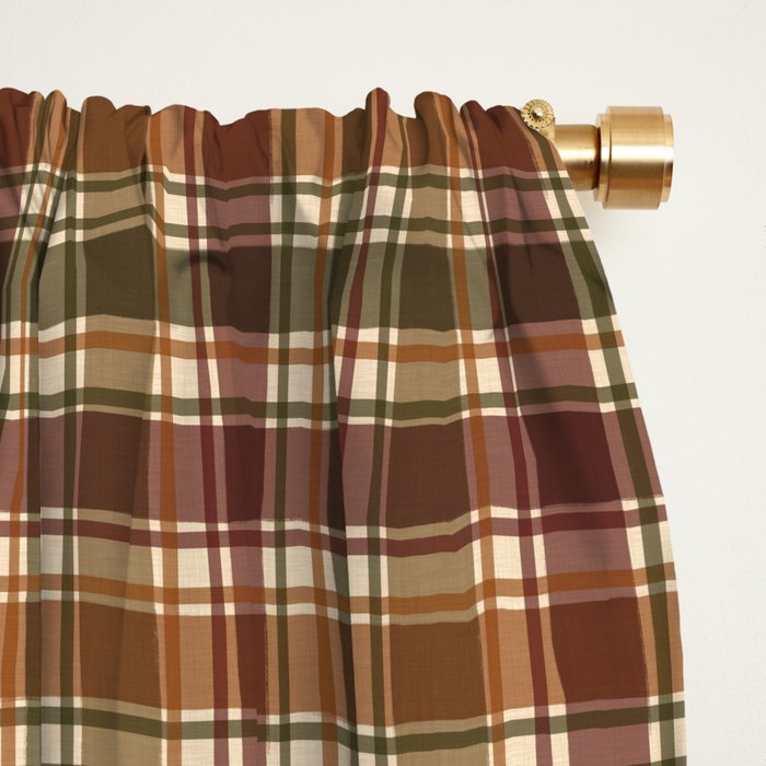 Cozy Vintage Plaid Window Curtain Gallery Image 2