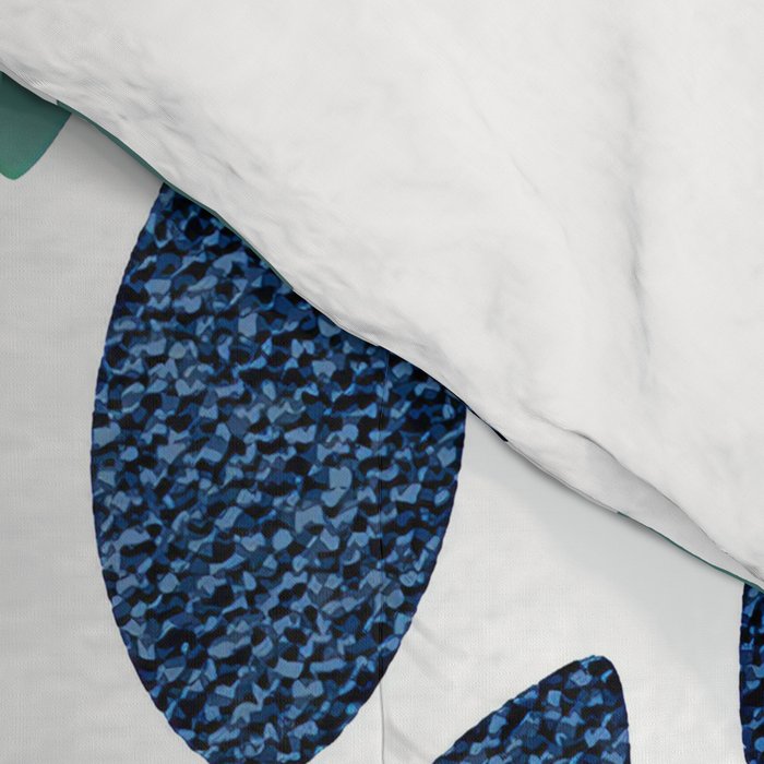 Flower Bloom, Aqua and Navy Comforter Gallery Image 4
