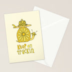 keep on truckin surfy snail // retro surf art by surfy birdy Stationery Card Gallery Image 2