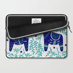 Swedish Dala Horses - Navy & Blue Palette Laptop Sleeve Gallery Image 2