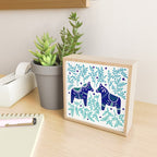 Swedish Dala Horses - Navy & Blue Palette Mini Art Print Gallery Image 2