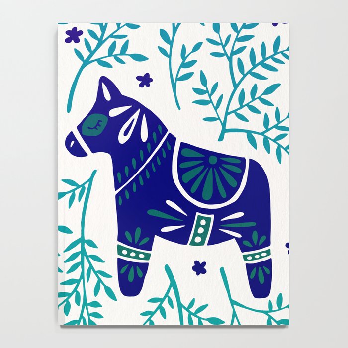 Swedish Dala Horses - Navy & Blue Palette Notebook Gallery Image 4