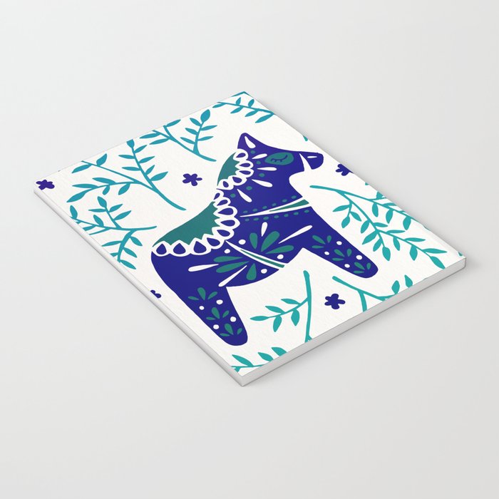 Swedish Dala Horses - Navy & Blue Palette Notebook Gallery Image 3