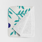 Swedish Dala Horses - Navy & Blue Palette Throw Blanket Gallery Image 3