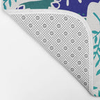 Swedish Dala Horses - Navy & Blue Palette Bath Mat Gallery Image 2