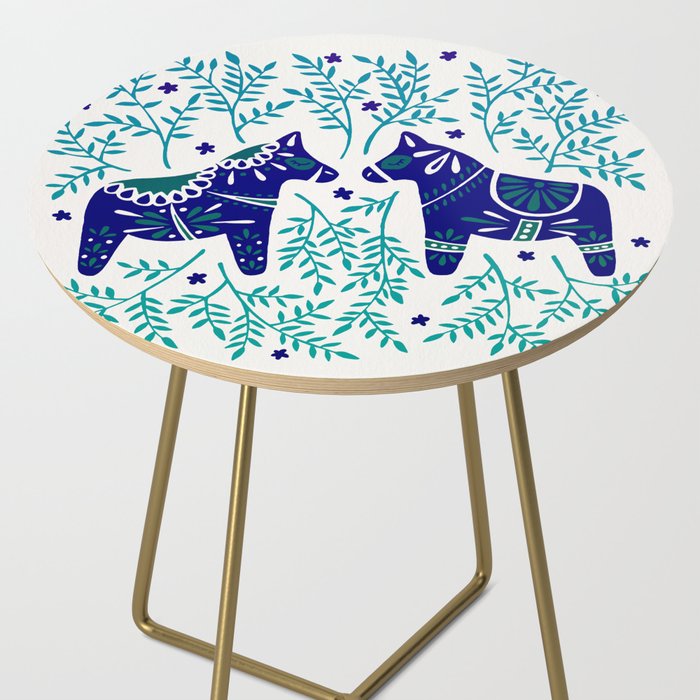 Swedish Dala Horses - Navy & Blue Palette Side Table Gallery Image 2