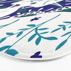 Swedish Dala Horses - Navy & Blue Palette Bath Mat Gallery Image 3