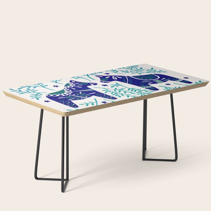 Swedish Dala Horses - Navy & Blue Palette Coffee Table Gallery Image 1