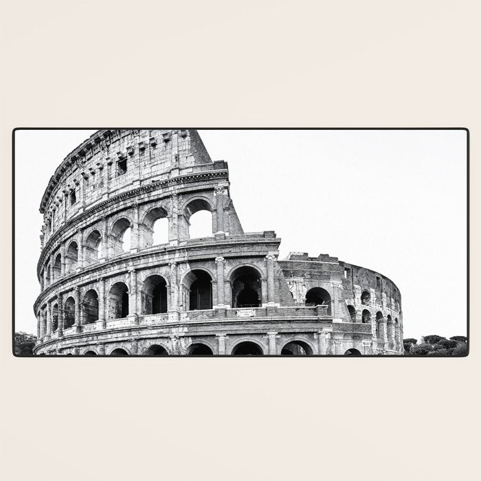 Colosseum Rome Black and White Desk Mat Gallery Image 3