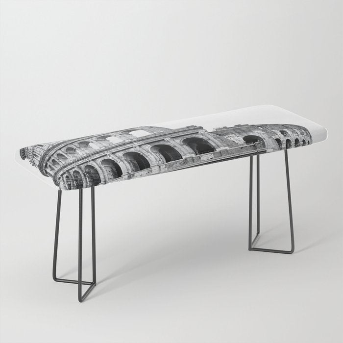 Colosseum Rome Black and White Bench Gallery Image 1