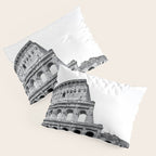 Colosseum Rome Black and White Pillow Sham Gallery Image 3