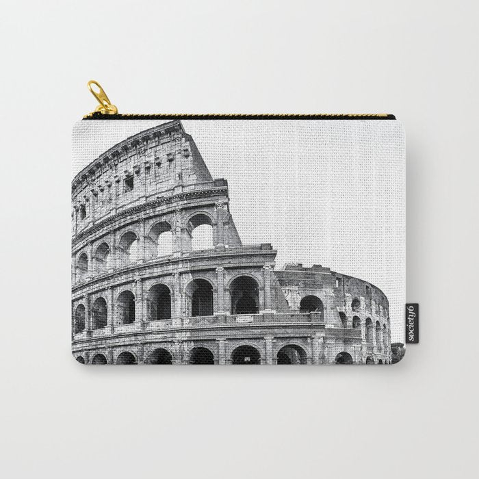 Colosseum Rome Black and White Carry All Pouch Gallery Image 1