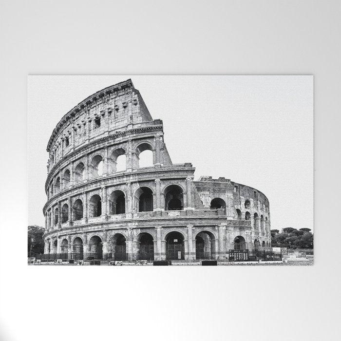 Colosseum Rome Black and White Welcome Mat Gallery Image 1