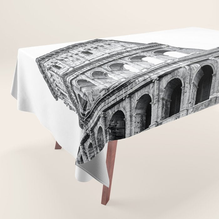Colosseum Rome Black and White Tablecloth Gallery Image 1