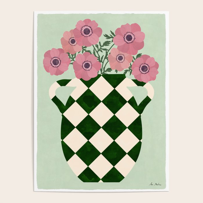 Anemones and vase Poster Gallery Image 4