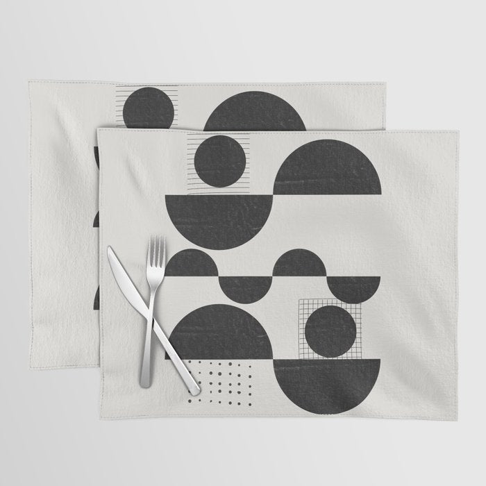 Black And White Bauhaus Abstract Placemat Gallery Image 1
