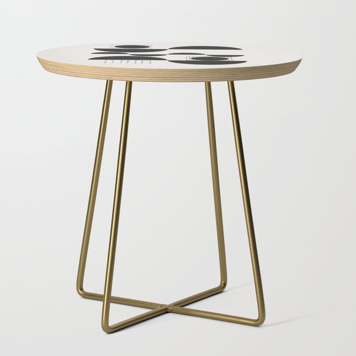 Black And White Bauhaus Abstract Side Table Gallery Image 1