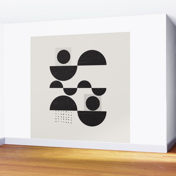 Black And White Bauhaus Abstract Wall Mural Gallery Image 2