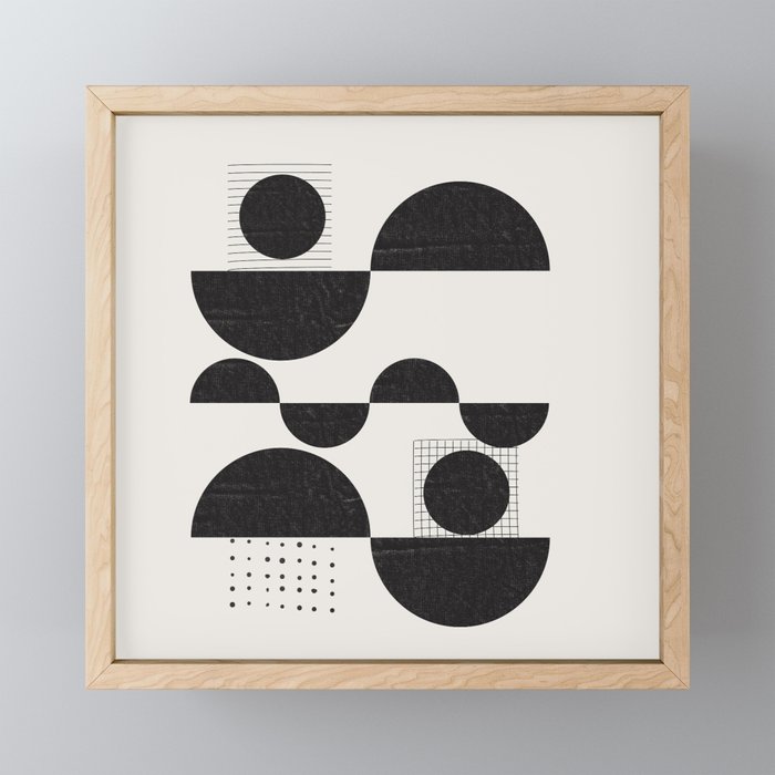 Black And White Bauhaus Abstract Mini Art Print Gallery Image 1