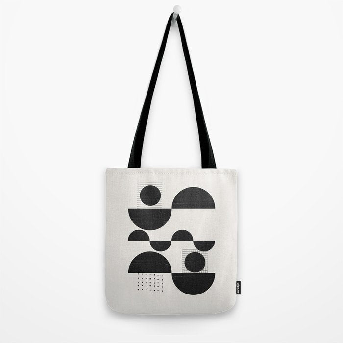 Black And White Bauhaus Abstract Tote Bag Gallery Image 2