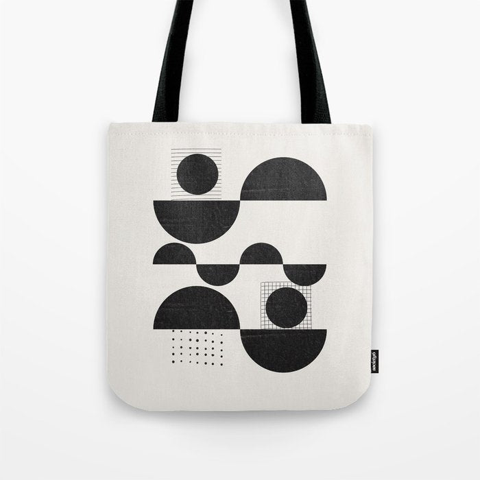 Black And White Bauhaus Abstract Tote Bag Gallery Image 1