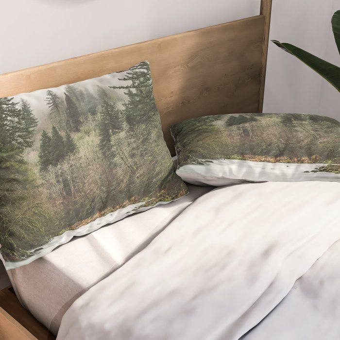 Pacific Northwest Forest River - 24/365 Pillow Sham Gallery Image 2