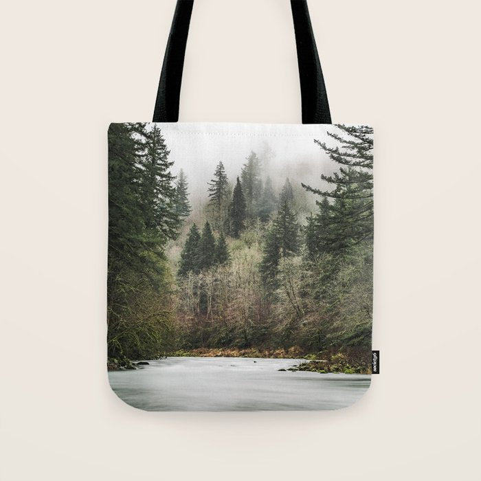 Pacific Northwest Forest River - 24/365 Tote Bag Gallery Image 1