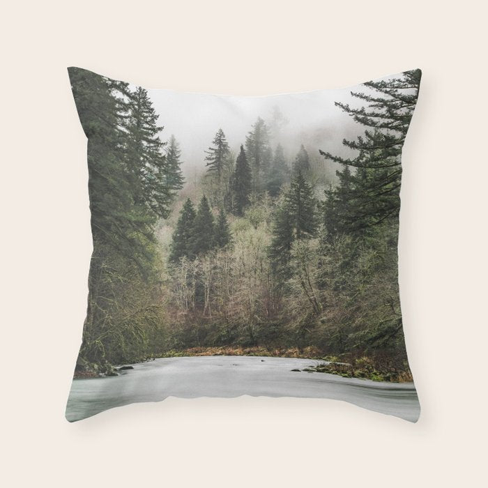 Pacific Northwest Forest River - 24/365 Throw Pillow Gallery Image 6