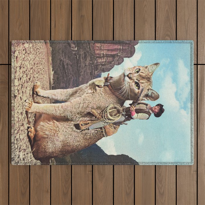 Cat Lone Ranger Outdoor Rug Gallery Image 1
