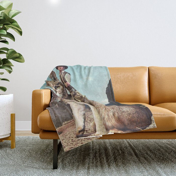 Cat Lone Ranger Throw Blanket Gallery Image 1