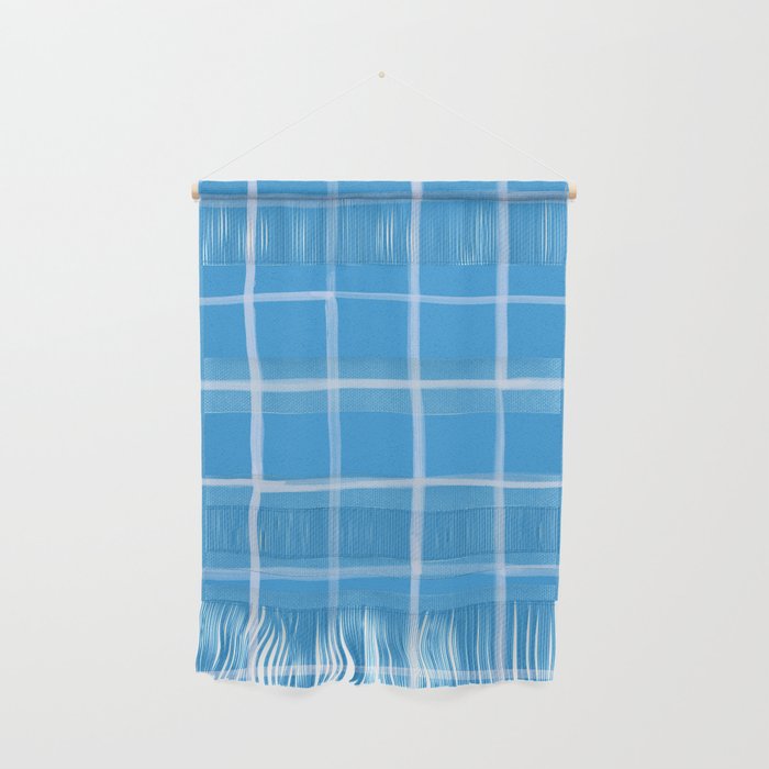 Abstract Tennis Net Pattern in Sky Blue Wall Hanging Gallery Image 1