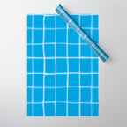 Abstract Tennis Net Pattern in Sky Blue Wrapping Paper Gallery Image 1
