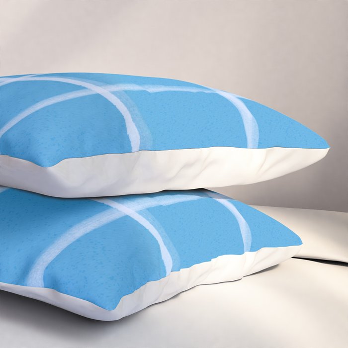 Abstract Tennis Net Pattern in Sky Blue Pillow Sham Gallery Image 3