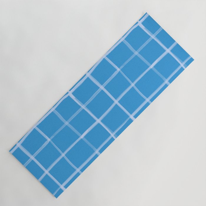 Abstract Tennis Net Pattern in Sky Blue Yoga Mat Gallery Image 1