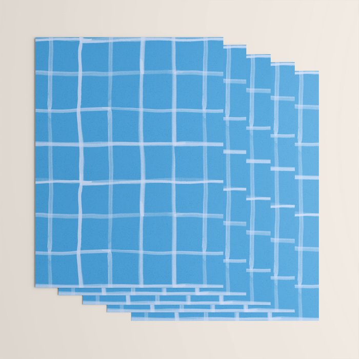 Abstract Tennis Net Pattern in Sky Blue Wrapping Paper Gallery Image 3